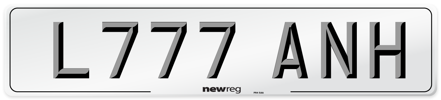 L777 ANH Number Plate from New Reg